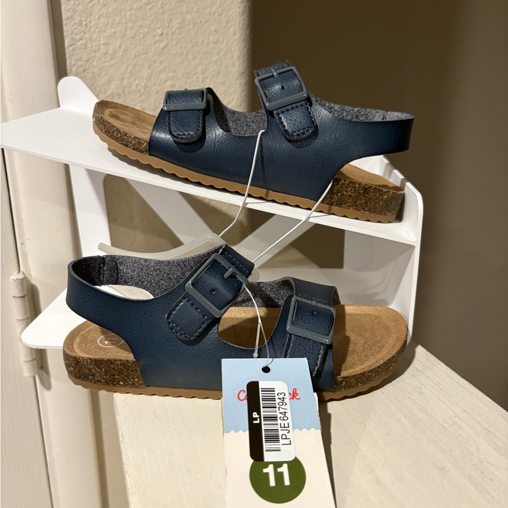 Cat and Jack Kids Navy Blue Reagan Hook and Loop Sandals Size 11 Toddler NWT